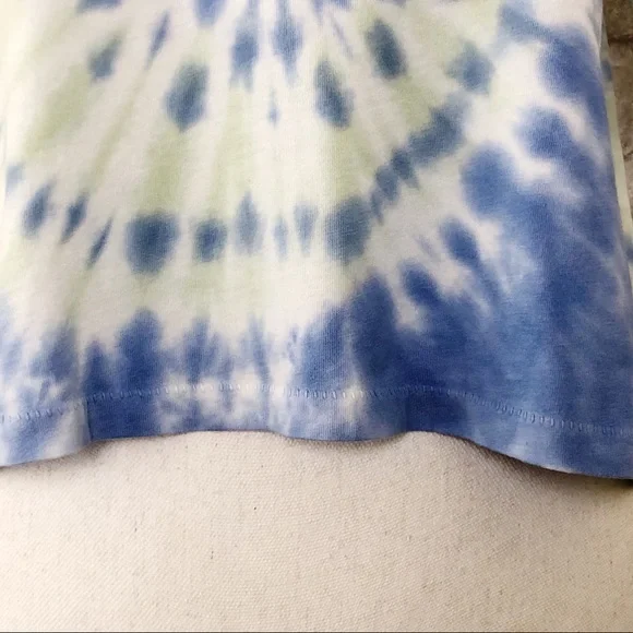 NWT DAYDREAMER 100% Cotton Green Iris Tie Dye Boxy Crop Tee Top Size Small - Picture 7 of 15